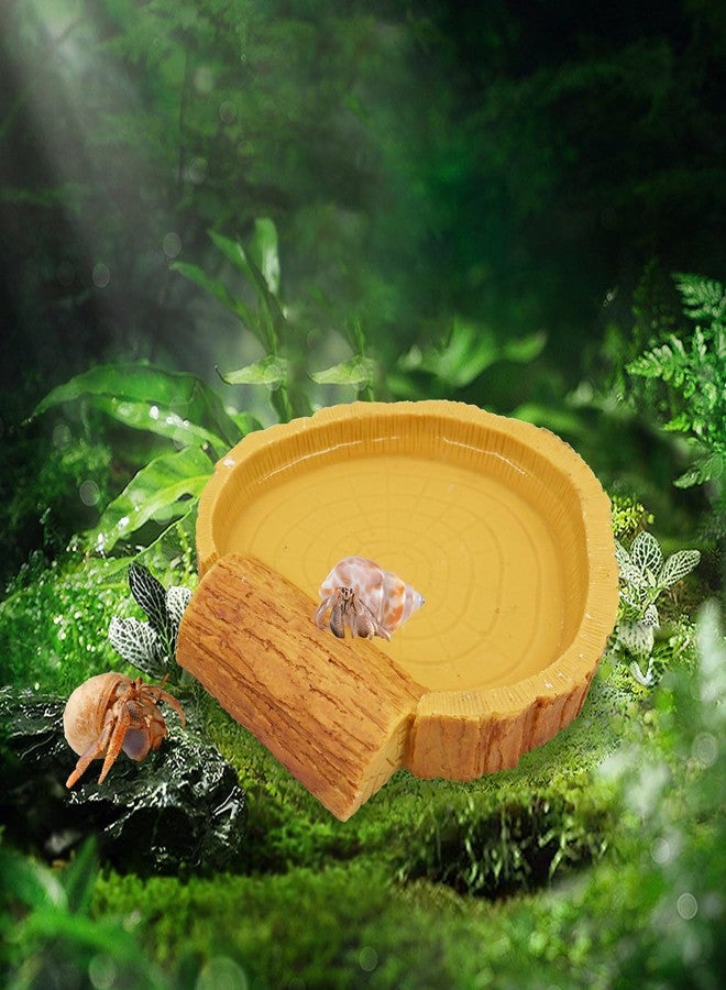 Neeenn Hermit Crab Pool, Resin Reptile Water Bowl & Bathing Dish, Aquarium Tank Cage Habitat Accessories for Small to Medium Hermit Crab Turtles Lizard Frog Gecko Bearded Dragon - Image 2